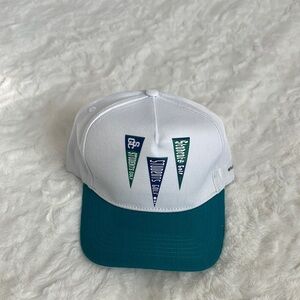 StudentsGolf Men’s White and Teal Baseball Cap, OS, Brand New